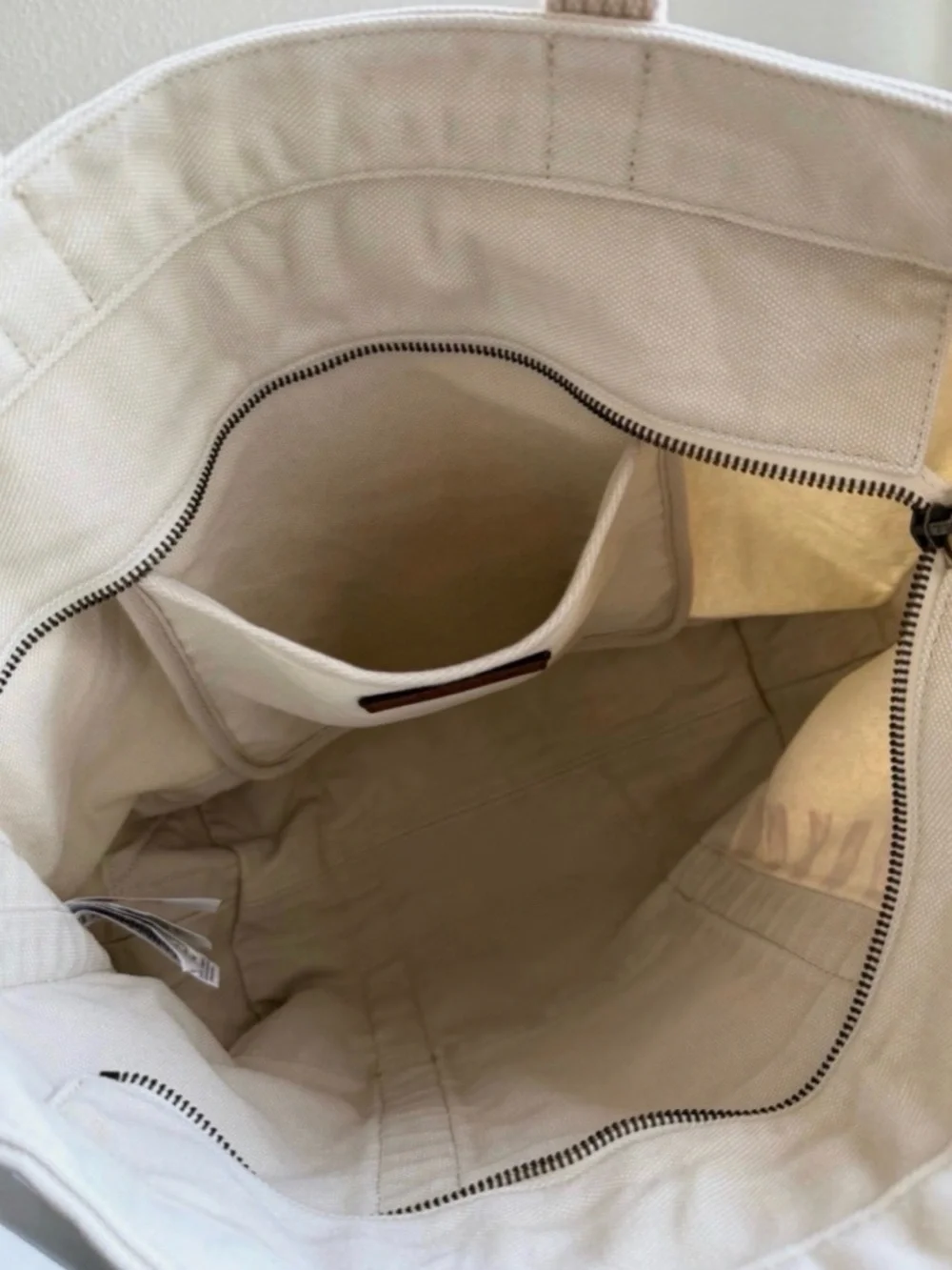 Polo Ralph Lauren Natural DISTRESSED AMERICAN FLAG Canvas Tote Bag